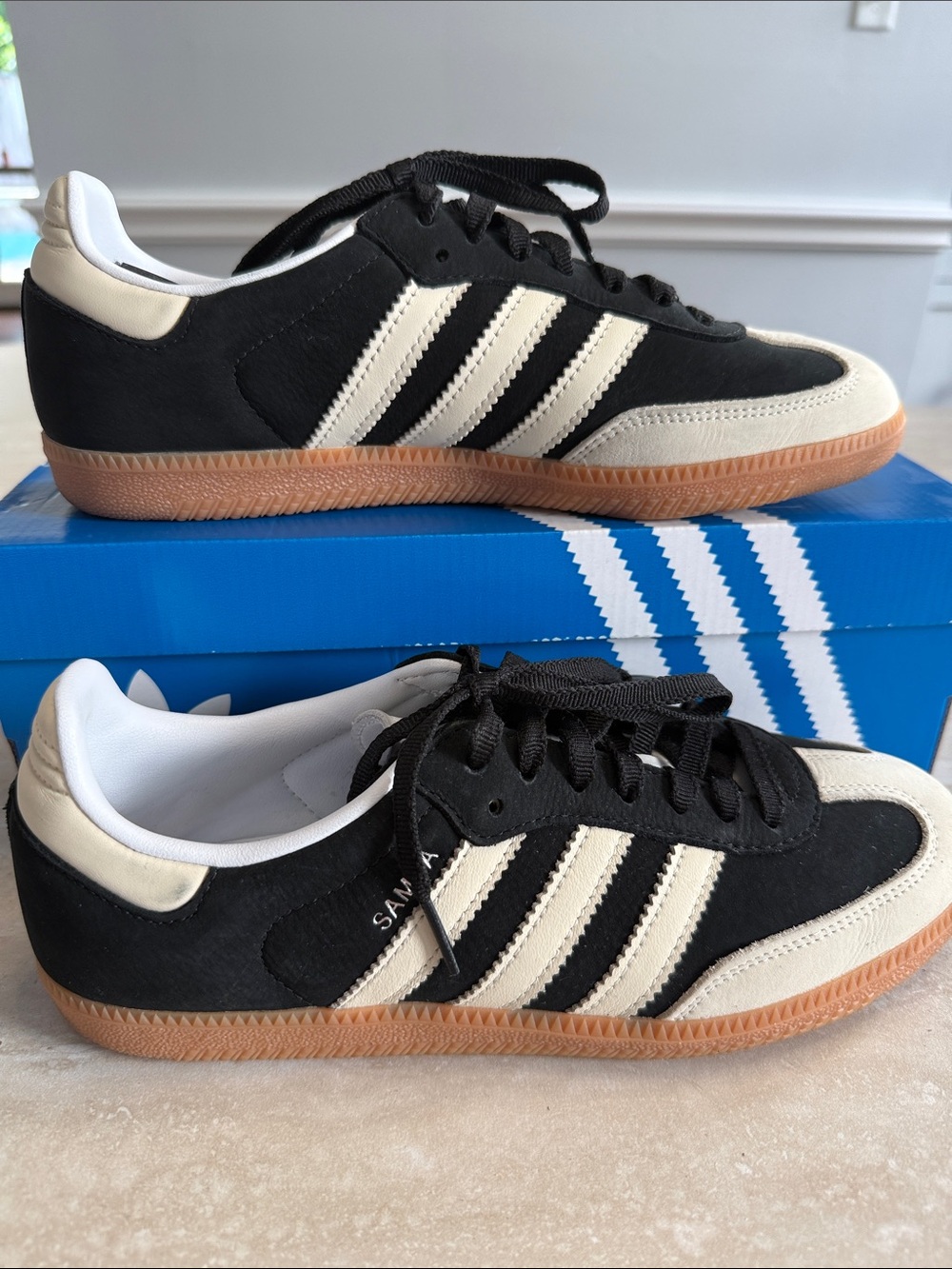 adidas Samba Retro Sneakers in Black & Cream